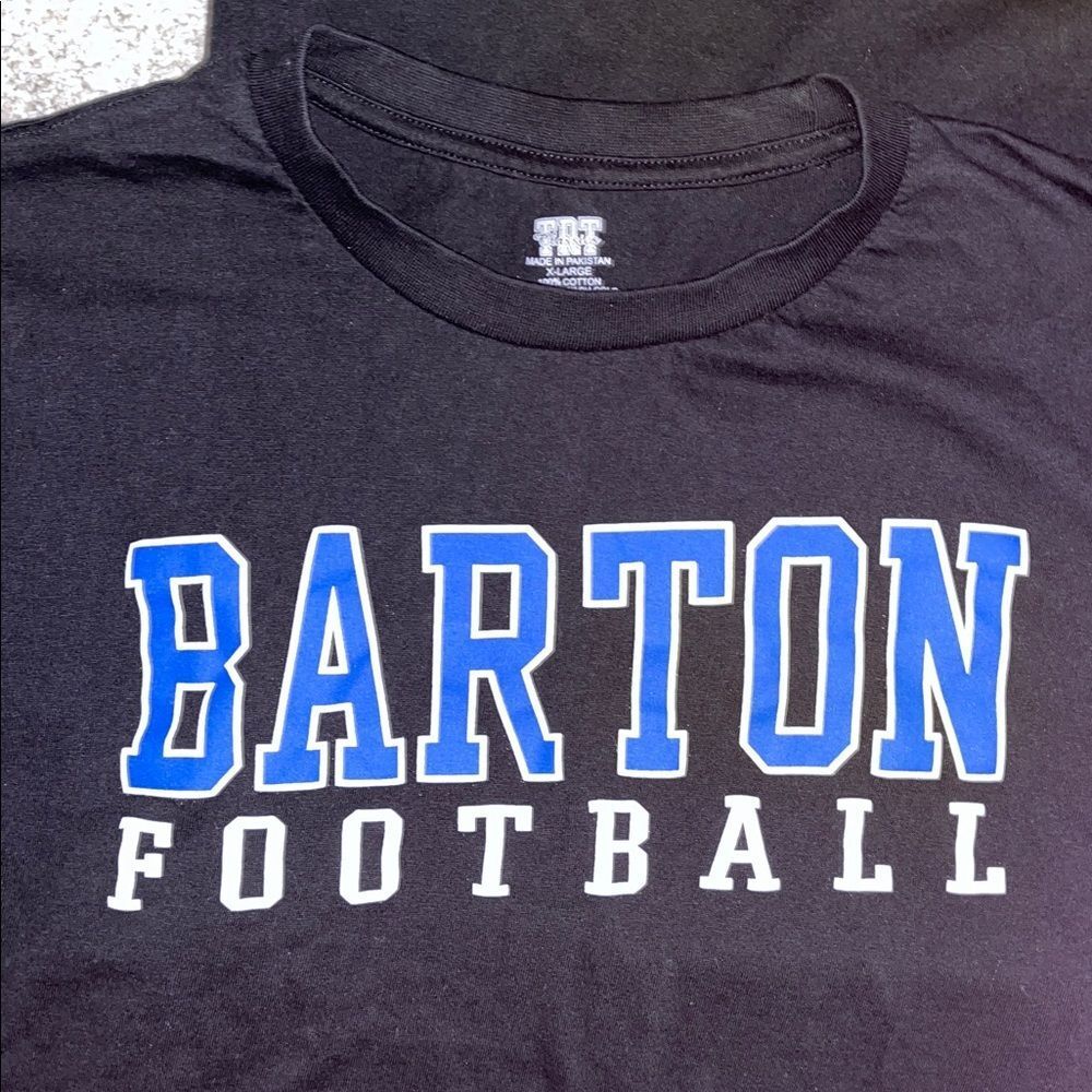 2-Blue/Black Barton College Bulldogs Helmet Football. team Wilson NC T Shirt XL - Picture 2 of 3